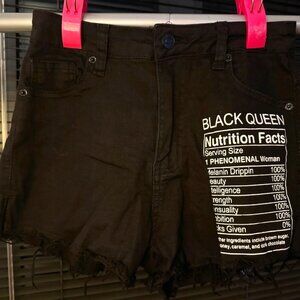 Akira Chicago Black Queen High Rise Denim Shorts